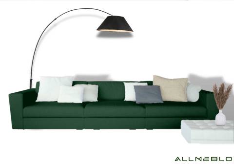 Modułowa sofa z funkcją spania w kolorze zielonym