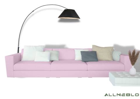 Modułowa sofa z funkcją spania w kolorze różowym