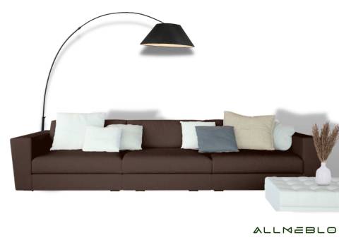 Modułowa sofa z funkcją spania w kolorze brązowym