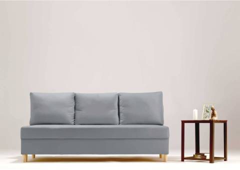 Mała skandynawska sofa w kolorze szarym