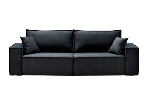 Sofa z przeszyciami zewnętrznymi czarna