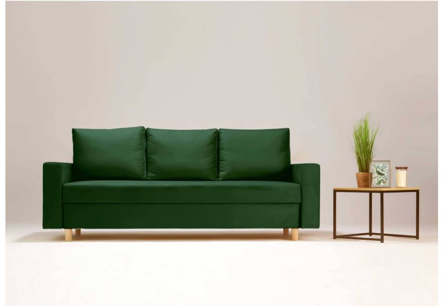 Zielona sofa w tylu skandynawskim
