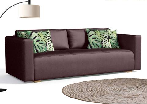 Klasyczna sofa z funkcją spania w kolorze brązowym