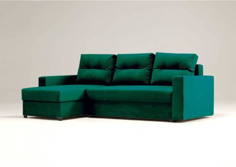 Zielona rogówka z pikowanymi poduszkami