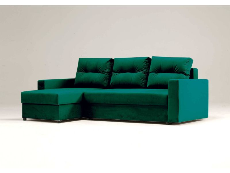 Zielona rogówka z pikowanymi poduszkami