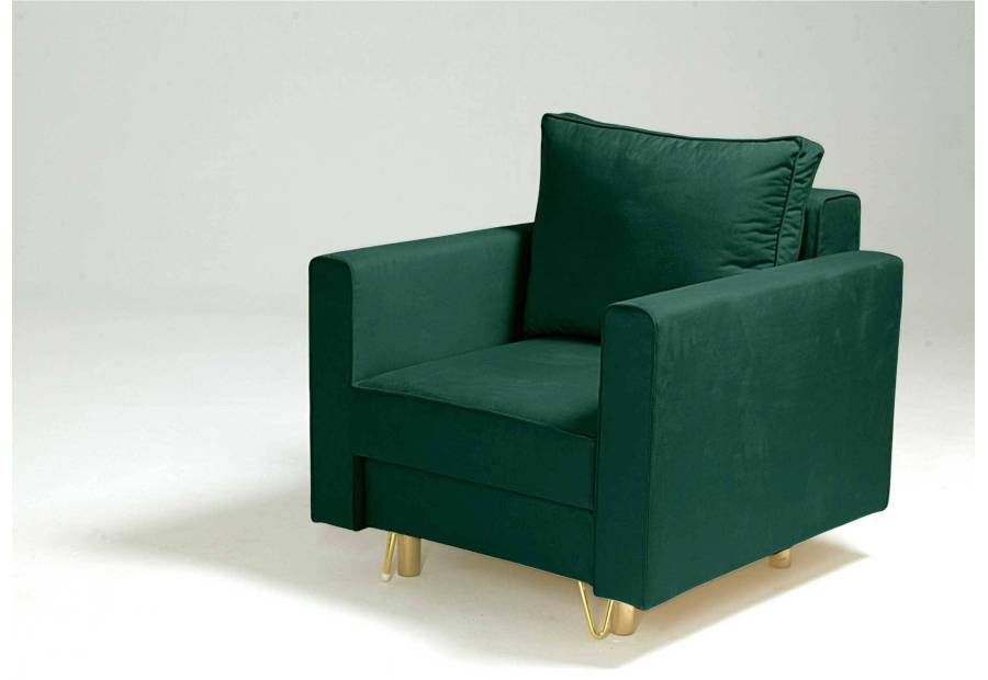 Fotel na złotych nogach w stylu glamour DES