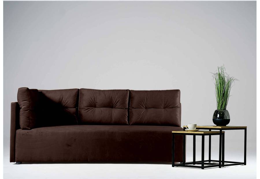 Lewa sofa rozkładana z pikowanymi poduszkami MONO