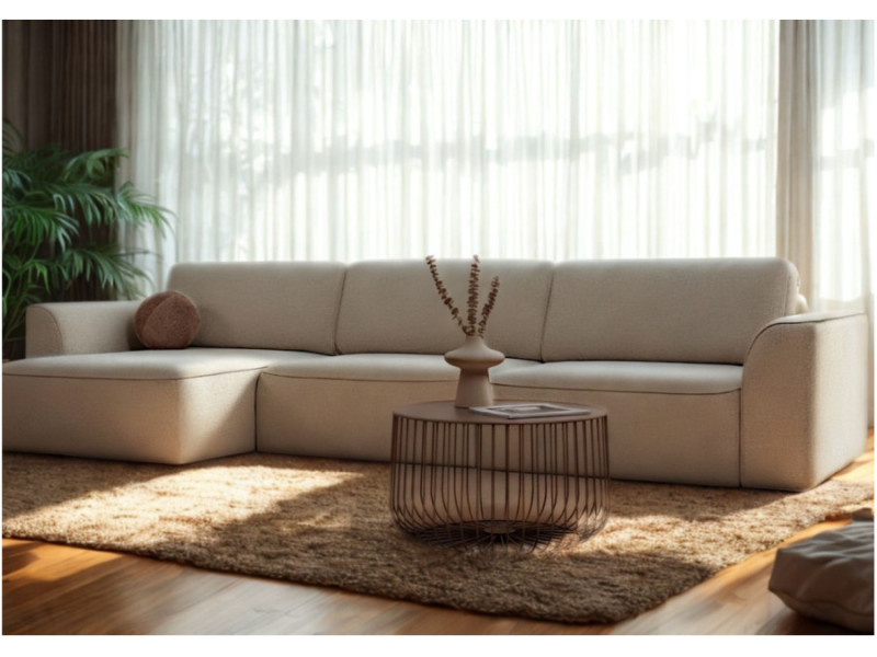 Lewy designerski narożnik rozkładany w stylu loft KOMA