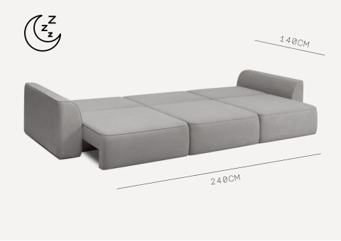 Loftowa designerska duża sofa rozkładana Koma 3 - zdjęcie 4