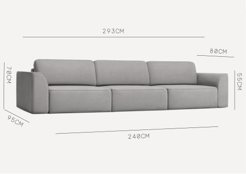 Loftowa designerska duża sofa rozkładana Koma 3 - zdjęcie 5