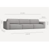 Loftowa designerska duża sofa rozkładana Koma 3 - zdjęcie 5