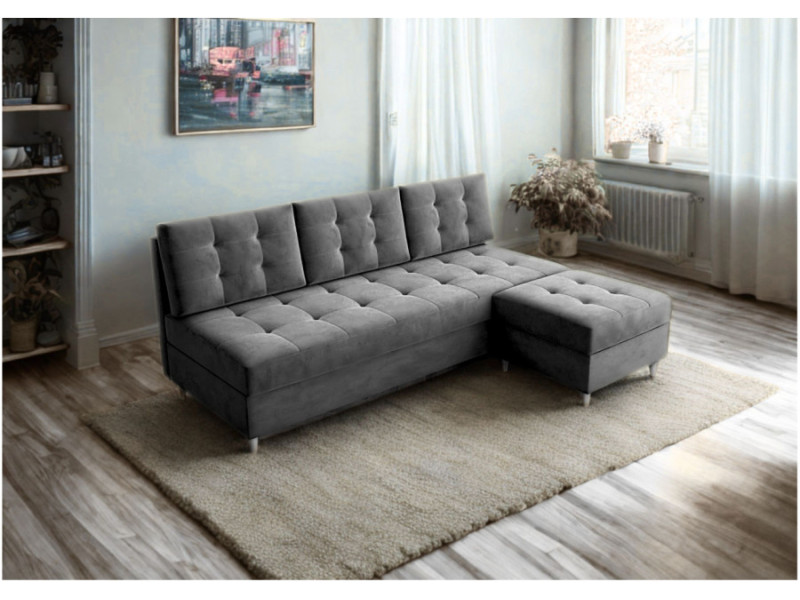 Zestaw sofa rozkładana z pufą Pero 190cm Sofonarożnik 190cm