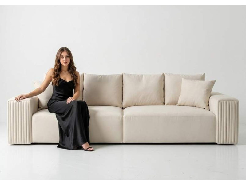 Duża elegancka sofa rozkładana PAS