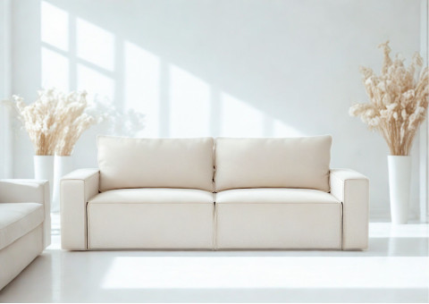 Mała modułowa sofa w stylu loft rozkładana SENS 2 szew angielski