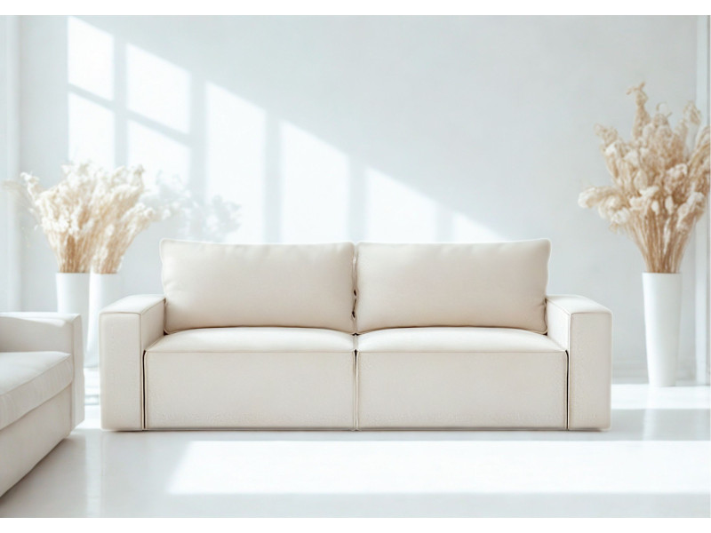 Mała modułowa sofa w stylu loft rozkładana SENS 2 szew angielski