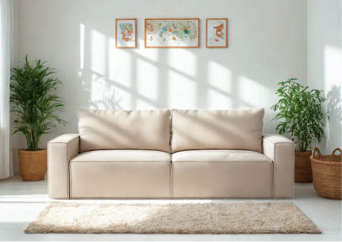 Mała loftowa sofa rozkładana SENS 2 szew angielski