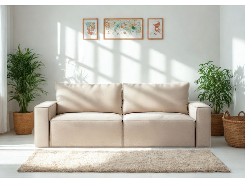 Mała loftowa sofa rozkładana SENS 2 szew angielski