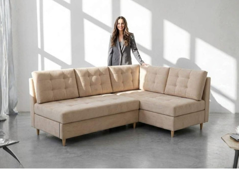 Prawy pikowany narożnik Prawy PREGO z funkcją spania