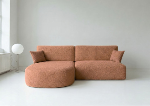 Narożnik Rozkładany Lewy ALFA Miedziany Funkcja Spania