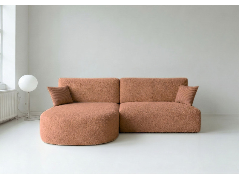 Narożnik Rozkładany Lewy ALFA Miedziany Funkcja Spania