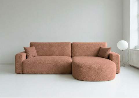 Narożnik Rozkładany Prawostronny BETA Miedziany Funkcja Spania