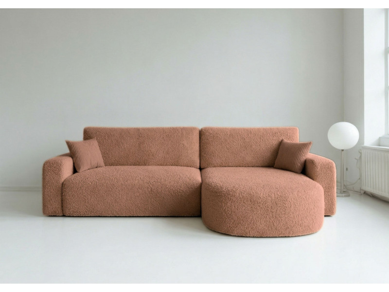 Narożnik Rozkładany Prawostronny BETA Miedziany Funkcja Spania