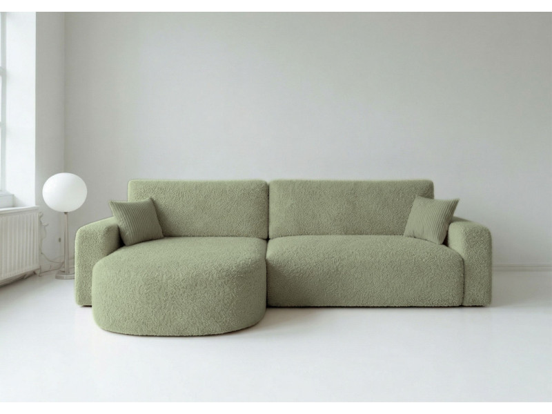 Narożnik Rozkładany Lewostronny BETA Zielony Funkcja Spania