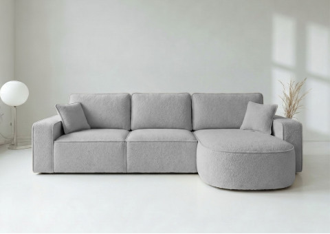 Duży Narożnik GAMMA Prawy Rozkładany Funkcja Spania 299 cm Szary