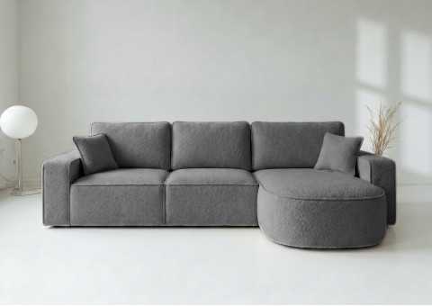 Duży Narożnik GAMMA Prawy Rozkładany Funkcja Spania 299 cm Grafitowy