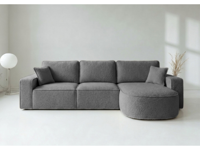 Duży Narożnik GAMMA Prawy Rozkładany Funkcja Spania 299 cm Grafitowy