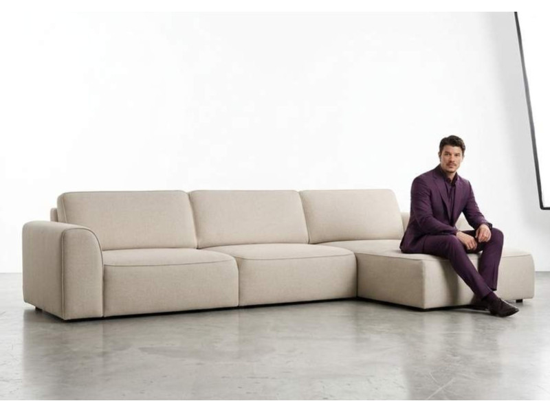 Prawy designerski narożnik rozkładany w stylu loft KOMA
