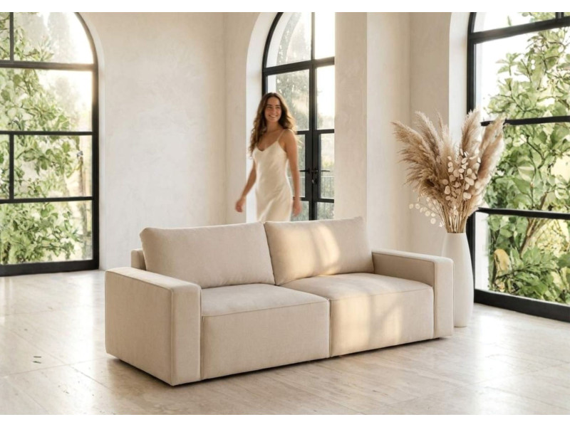 Mała modułowa sofa w stylu loft rozkładana SENS 2 szew angielski