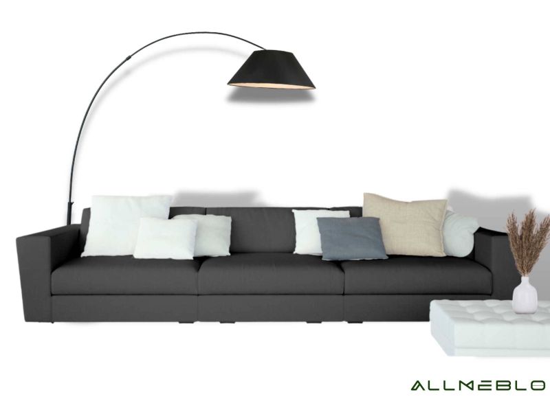 Modułowa sofa z funkcją spania w kolorze czarnym
