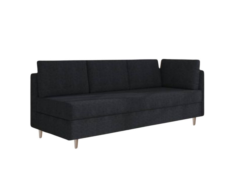 Czarna sofa w stylu skandynawskim