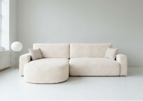 Narożnik BETA Lewy Rozkładany 242 cm Bouclé, 5 Kolorów