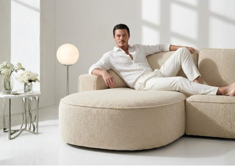 Narożnik BETA Lewy Rozkładany 242 cm Bouclé, 5 Kolorów - zdjęcie 9