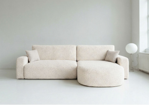 Narożnik BETA Prawy Rozkładany 242 cm Bouclé, 5 Kolorów