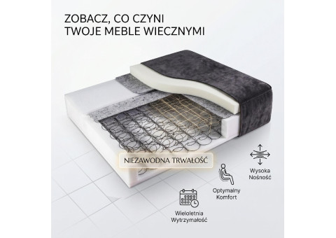 Narożnik BETA Prawy Rozkładany 242 cm Bouclé, 5 Kolorów - zdjęcie 4