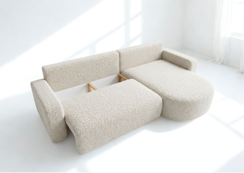 Narożnik BETA Prawy Rozkładany 242 cm Bouclé, 5 Kolorów - zdjęcie 8