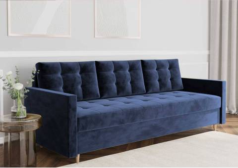 Pikowana sofa skandynawska VIDO z funkcją spania