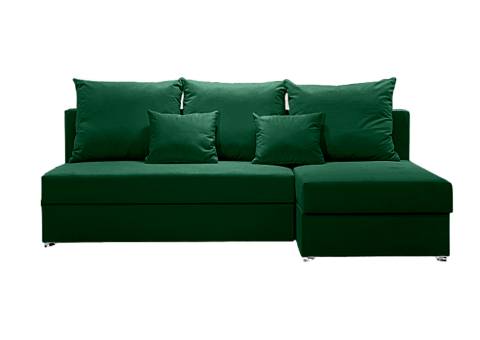 Mała zielona sofa narożna