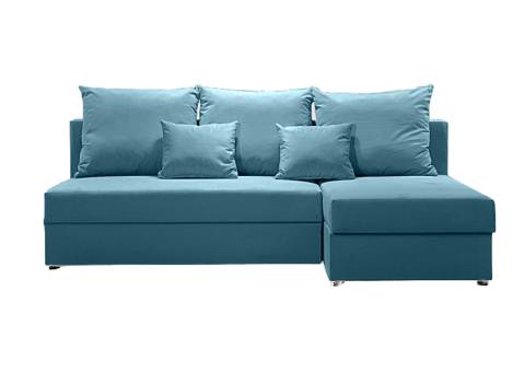 Mała błękitna sofa narożna