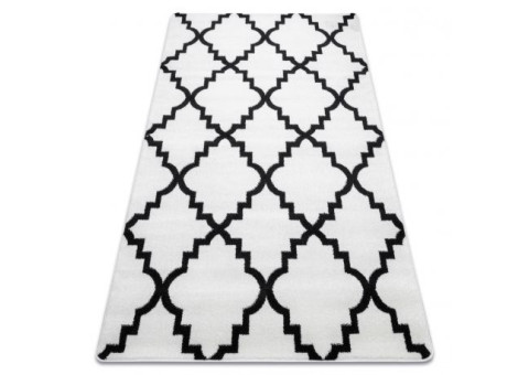 Dywan SKETCH - F343 krem/czarny koniczyna marokańska trellis