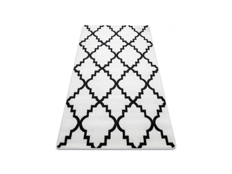 Dywan SKETCH - F343 krem/czarny koniczyna marokańska trellis