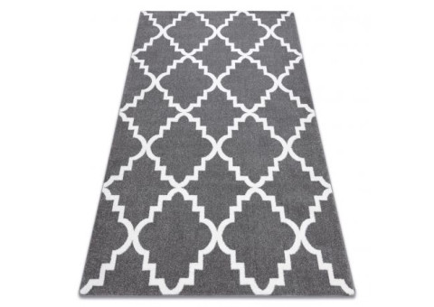 Dywan SKETCH - F343 szaro/biała koniczyna marokańska trellis