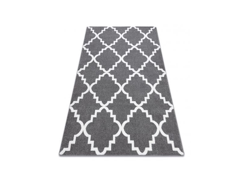 Dywan SKETCH - F343 szaro/biała koniczyna marokańska trellis