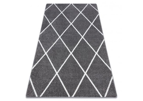 Dywan SKETCH - F728 szaro/kremowy trellis - Romby