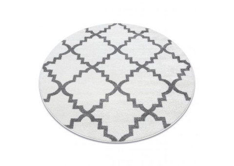 Dywan SKETCH koło - F343 krem/szara koniczyna marokańska trellis