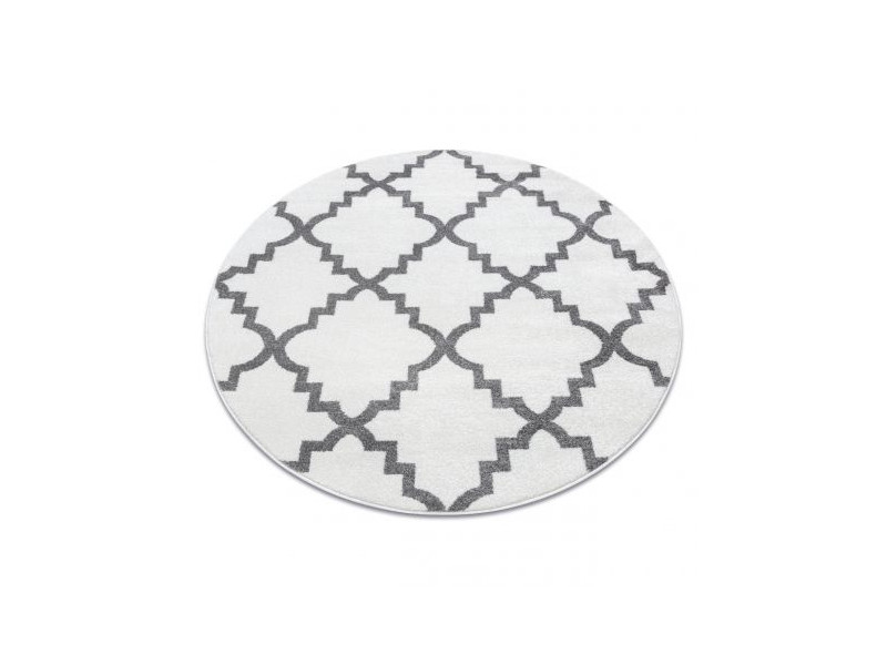 Dywan SKETCH koło - F343 krem/szara koniczyna marokańska trellis