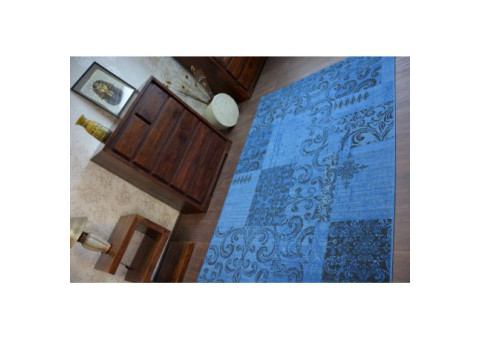Dywan Vintage 22215/073 niebieski / szary patchwork